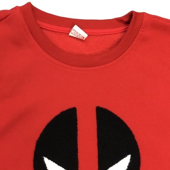 Marvel Deadpool Pullover Sweater Crewneck Long Sleeve Red/Black Large Men's - Picture 2 of 10
